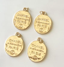 Chanel Gold Round Tag Zipperpull | set of 4