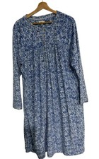 ARIA Long Sleeve KNIT VELOUR BALLET Nightgown Women's size XL Blue White