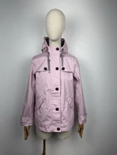 Joules Coast Hooded Waterproof Rain Jacket Pink Floral Lining Women’s  US6 Mint