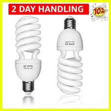 Full Spectrum Light Bulb, 2 x 45W 5500K Spiral CFL Daylight for Photography P...