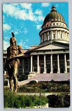 Chief Massasoit And Utah State Capitol Vintage Postcard
