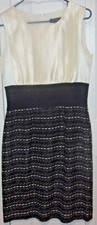 Women's size 6 Tahari cream top and black/white skirt, sleeveless, dress