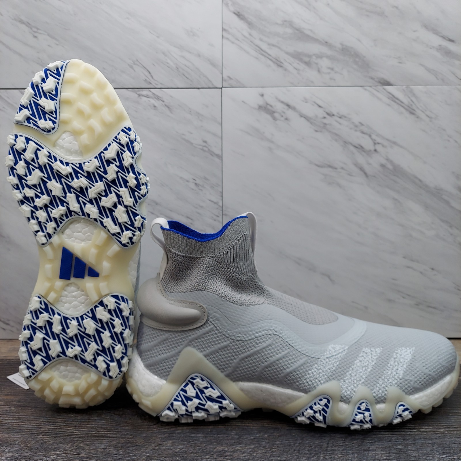 Adidas Codechaos Laceless Core Silver White Blue HO6478 Men's Size 11 Golf Shoes