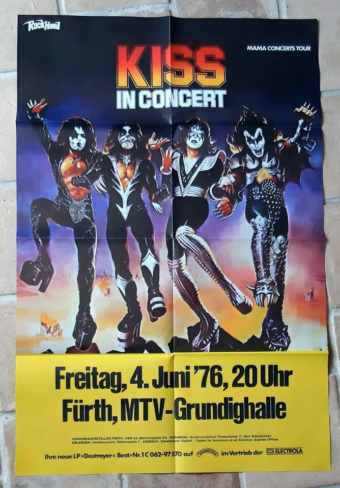 poster affiche revue magazine français KISS 1976 88x58cm Furth Nuremberg GERMANY - Photo 1/1