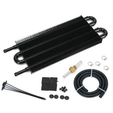 Universal 5/16" Transmission Oil Cooler Kit Aluminium alloy Tube 4 Pass Black