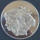 Franklin Mint "Leopard" Medal - 65.4 grams .925 Fine Silver