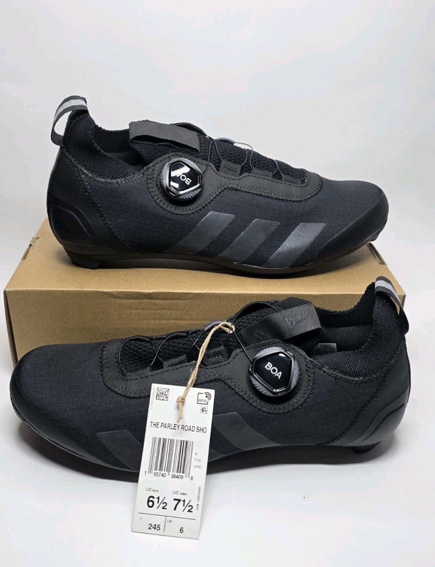Adidas Parley x The Road BOA Black Cycling Shoes Men's 6.5 Womens