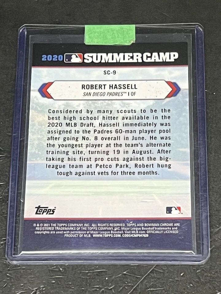 Robert Hassell /25 Orange Summer Camp Parallel. 2021 Bowman Chrome-Nationals🔥✅ - Image 2 of 2