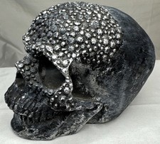 Black Skull Tabletop Decorative 7.5x6 Inch 3 lbs Happy Halloween
