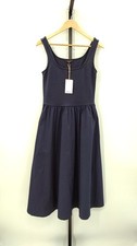 Quince Women Cotton Mixed Media Tank Dress Navy S