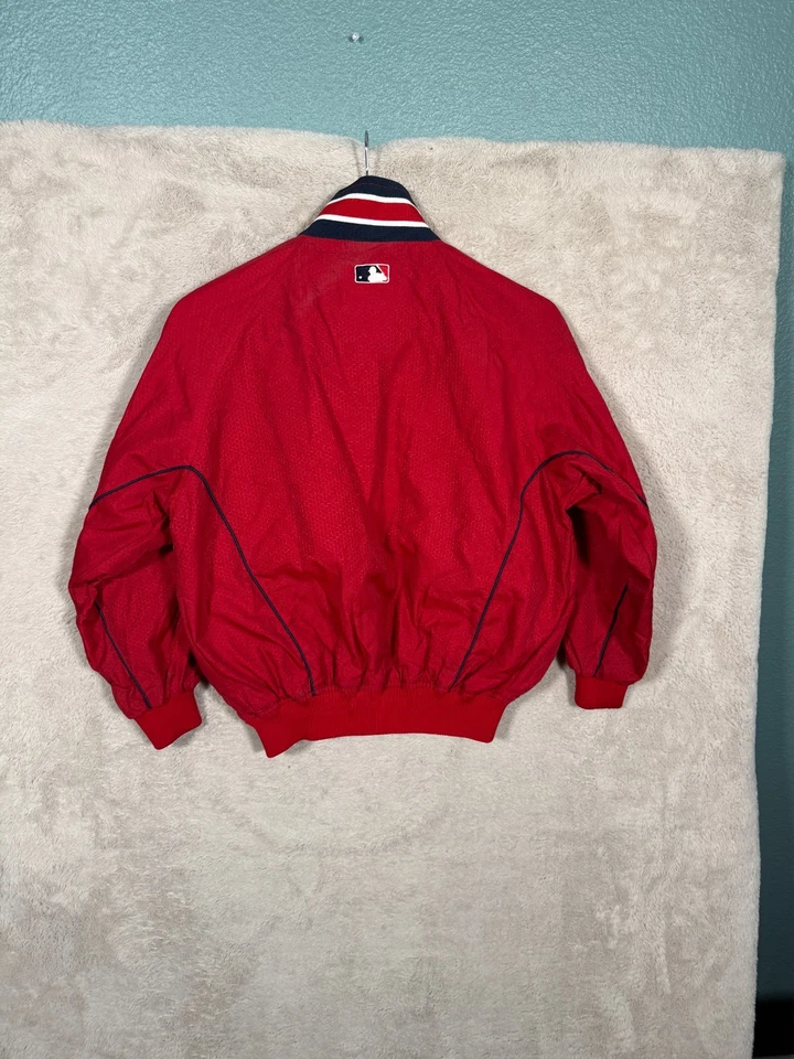 Vintage Angels Bomber Jacket Majestic Kids M Embroidered Script Full Zip Red - Image 3 of 4