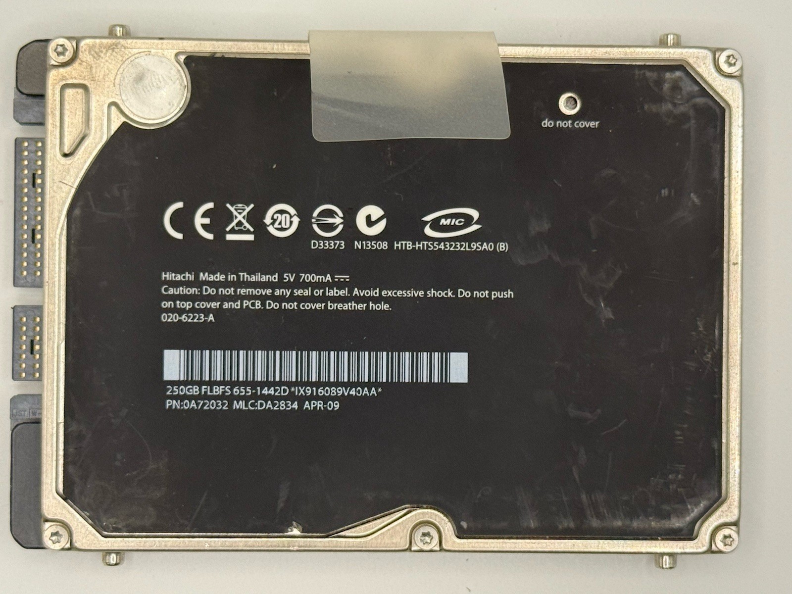 Hitachi 250GB 2.5” SATA Laptop Hard Drive HDD HTS543225L9A300 100% HEALTH