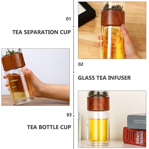 Tea Cup Glass Teacup with Infuser Strainer Man Heat-resistant Bottle - Picture 5 of 12