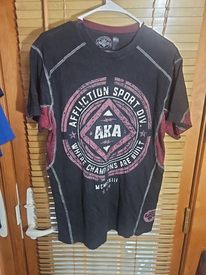 Men's Vintage Y2K Affliction Gym Style Biker Grunge Tee T Shirt Men's Medium