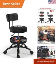 Adjustable Workbench Rolling Shop Stool - 330 Lbs Capacity With Tool Organizer Adjustable Workbench Rolling Shop Stool - 330 Lbs Capacity With Tool Organizer