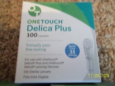 4 OneTouch Delica Plus 100 Lancets Exp 2030