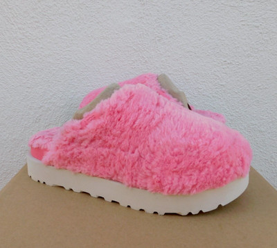 UGG PINK JASMINE FUZZ SUGAR FAUX FUR FLUFF SLIDE SLIPPERS, US 9/ EUR 40 ~NEW