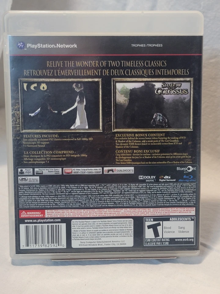 ICO and Shadow of the Colossus The Collection  PS3) CIB good shape - Image 3 of 4