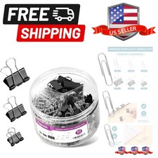 360 Pcs Paper Clips and Binder Clips Assorted Sizes, Large Medium Small Size ...