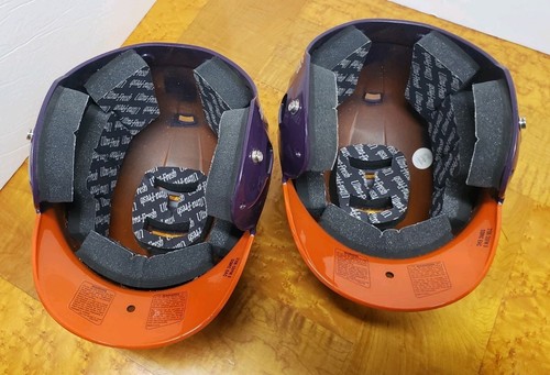 Lot of 2 Schutt Air-6 OSFM-3106 Junior Baseball Softball Helmets Purple Orange - Picture 8 of 12