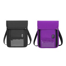 Borsa da collo RFID portatile con porta-documenti da appendere al collo per