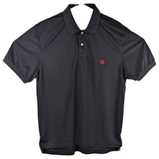 Chaps Golf Polo Shirt Mens Large Black Breathable Stretch