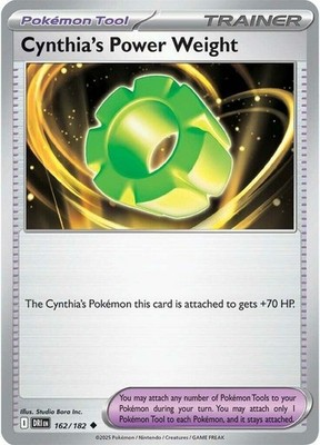 Cynthia's Power Weight - 162/182 - Uncommon - Near Mint