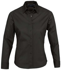 Ladies Cotton Stretchy Black Plain Formal Office Work Shirts Blouse. Small