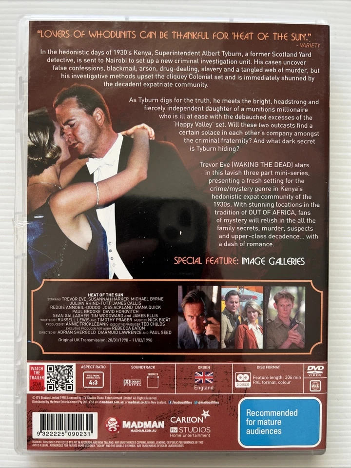 2 Disc DVD - HEAT OF THE SUN (1998) R4 - Trevor Eve - Image 2 of 2