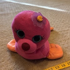 First  Main Fantasea Sydney Seal 10" Plush Pink Orange Flippers Flower Tag