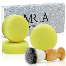 3Pack Shaving Soap for Men, Shaving Soaps Puck for Sensitive Skin, Unscented Sha