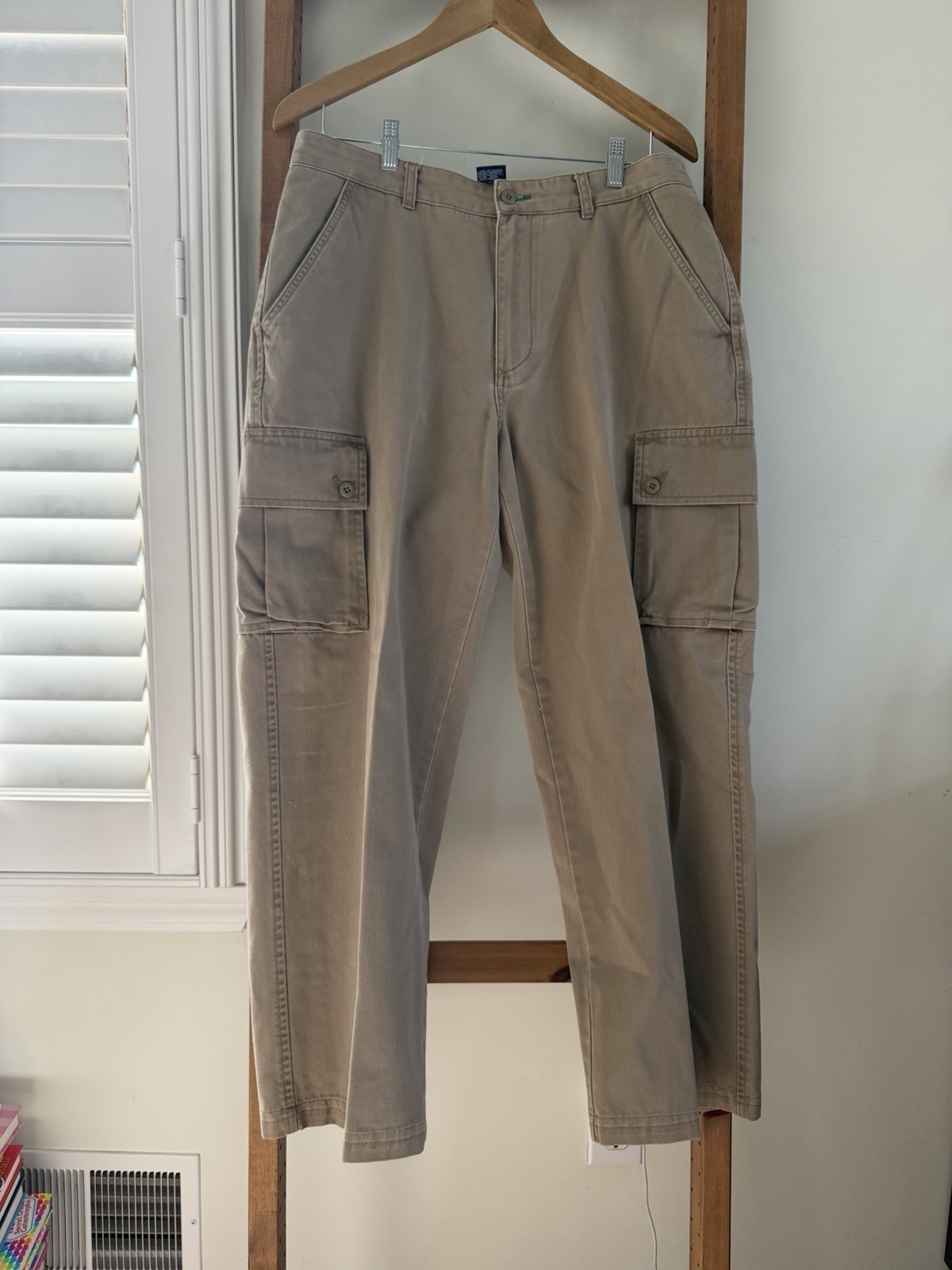 Vintage Tommy Hilfiger Pants Mens 34x30 Beige Cargo 90s Y2K