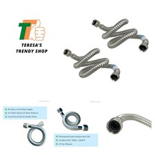 2-Pack 3/4" FIP x 36" 3Ft Stainless Steel Water Heater Flex Connector, Certif...