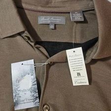 Daniel Cremieux XL Apres Ski Touch of Cashmere Long Sleeve Shirt Brown NWT L556