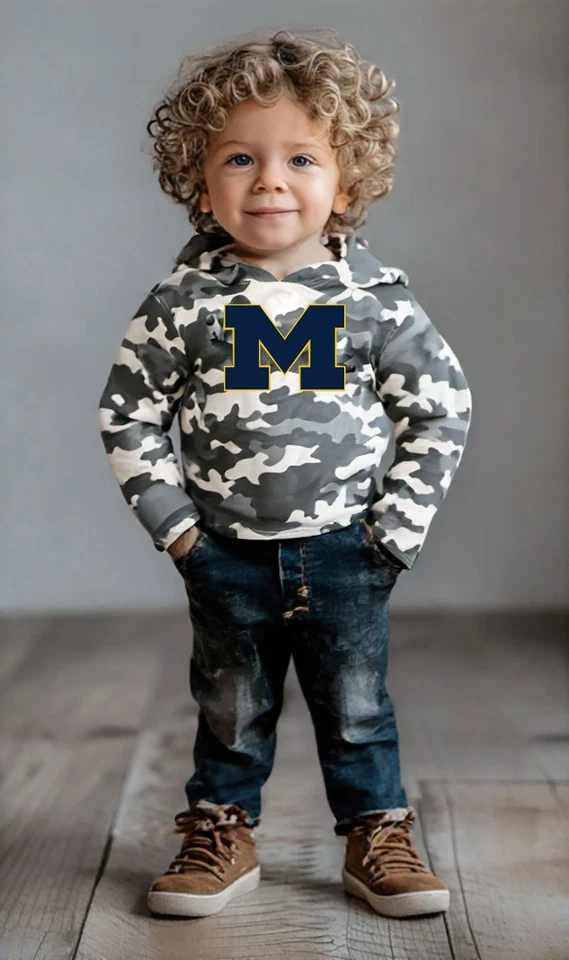 Wes and Willy Kid and Toddler NCAA Camo Long Sleeve Hooded T-Shirt - Image 2 of 3