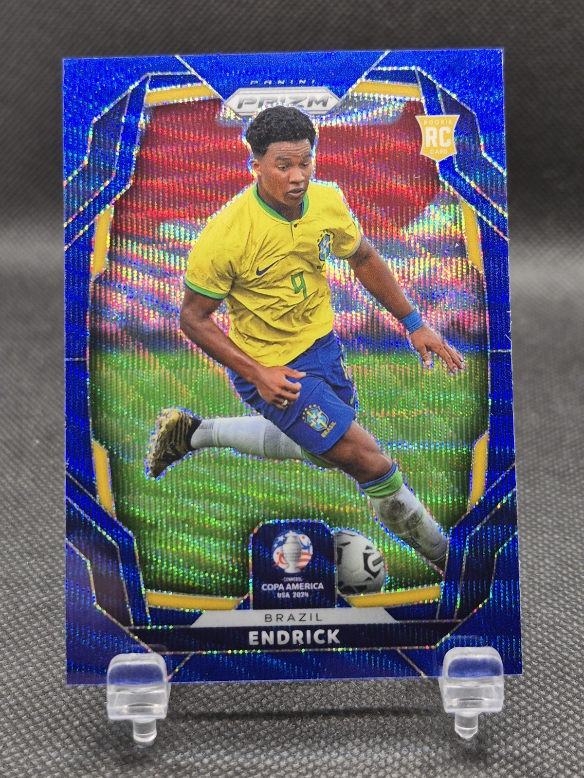 2024 Panini Prizm CONMEBOL Copa America Blue Wave Prizm 192/199 Endrick #24 