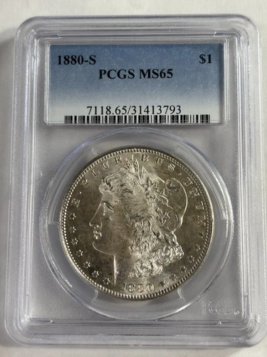 1880-S Morgan Silver Dollar $1 PCGS MS65 90% Silver