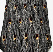 Mens Tie 100% Silk Graham and Lockwood Grey Dark Red Gold USA Made 4" x 58" VTG