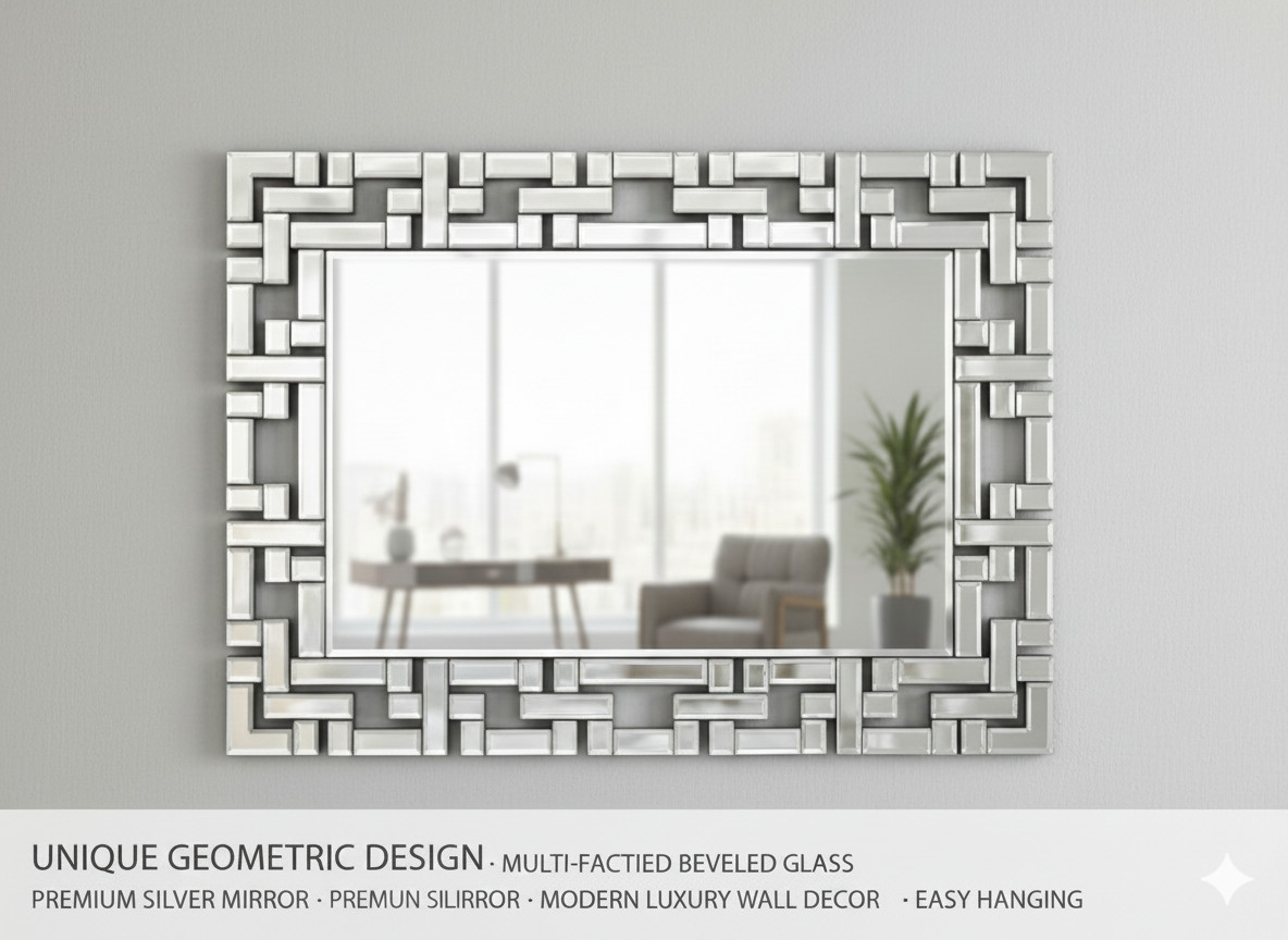 42"x30" Full-length Mirror Bedroom Mirror Wall Bathroom Mirror Frameless Mirror