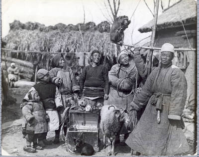 The American Organ Grinder And His Monkey Receive No More Welcome Re - Old Photo