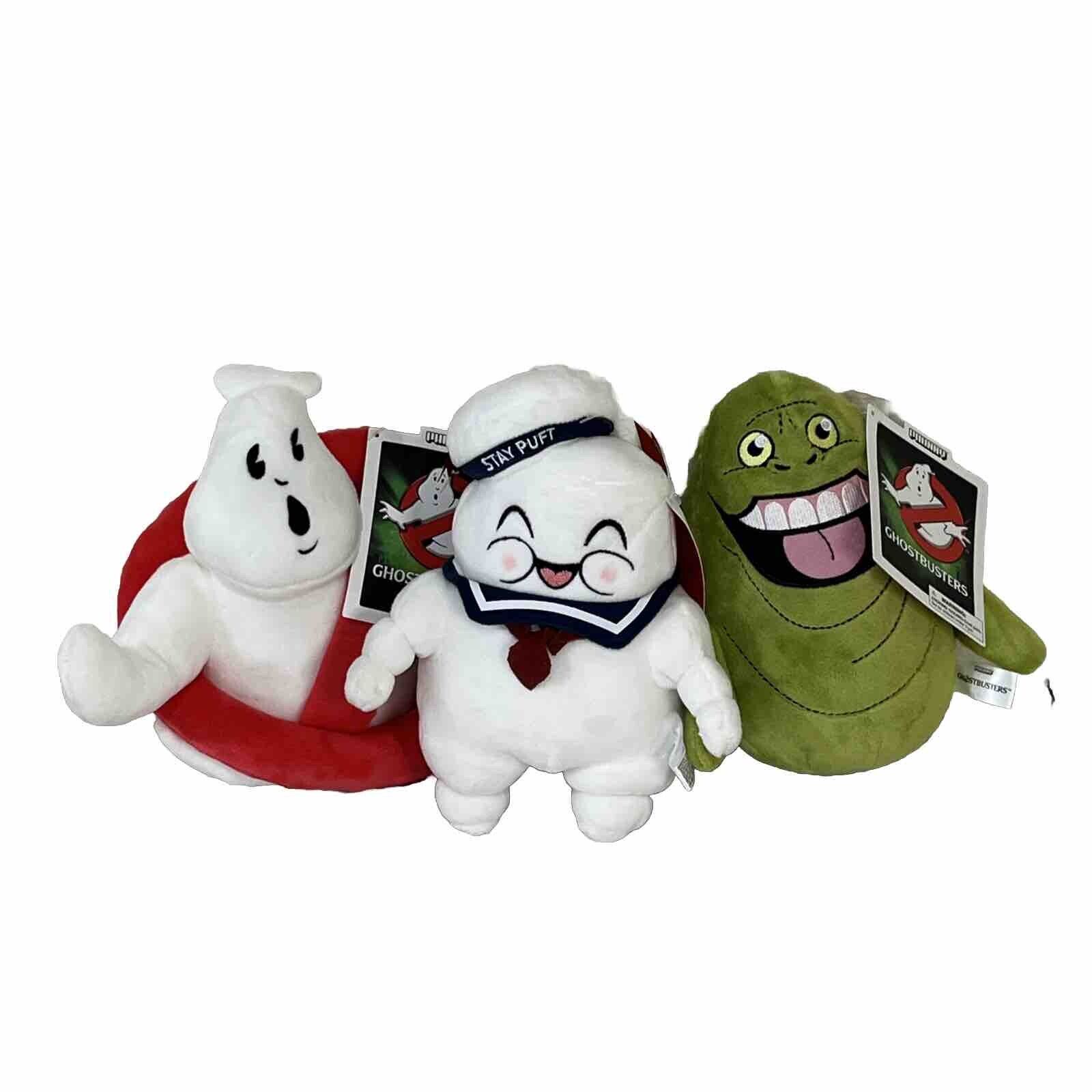 Lot of 3 Ghostbusters Plush Toys Slimer & Stay Puft Marshmallow Man Kidrobot