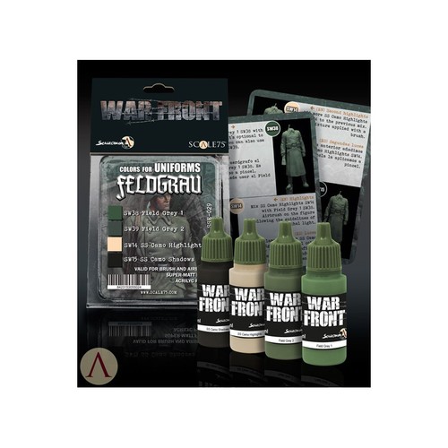 Scale 75 War Front German Field grey Feldgrau WW2 Acrylic Paint Set 4 Bottles - Picture 2 of 2