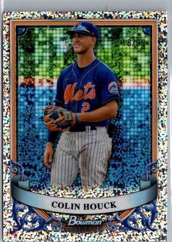 2024 Bowman Sterling Colin Houck Speckle Refractor /99 New York Mets BSP-45