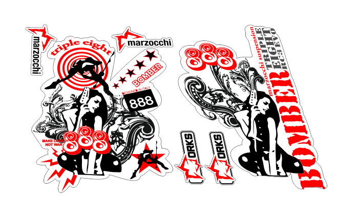 Décalcomanies Marzocchi Bomber 888 VF 2005 - Neuf (sans Emballage)