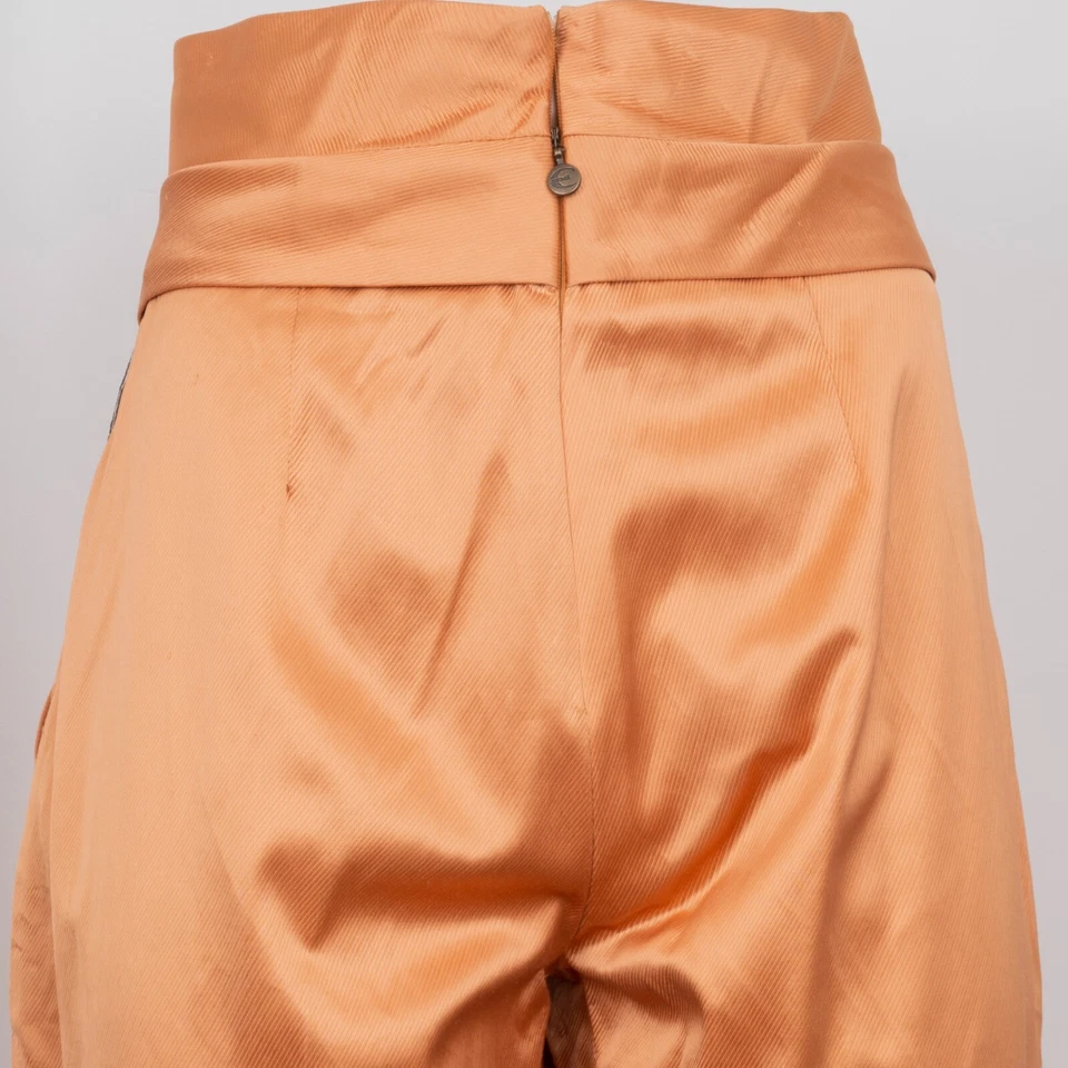 JUST CAVALLI Women's High Waist Dress Orange Viscose Pants Size 48 / XL - Image 4 of 4
