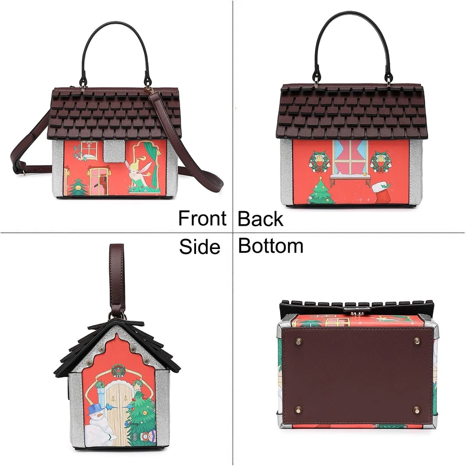 Mujeres Divertido Bolso Bandolera en Forma de Casa Bolso de Mano PVC Único Novedad Casa... Foto 3 de 4
