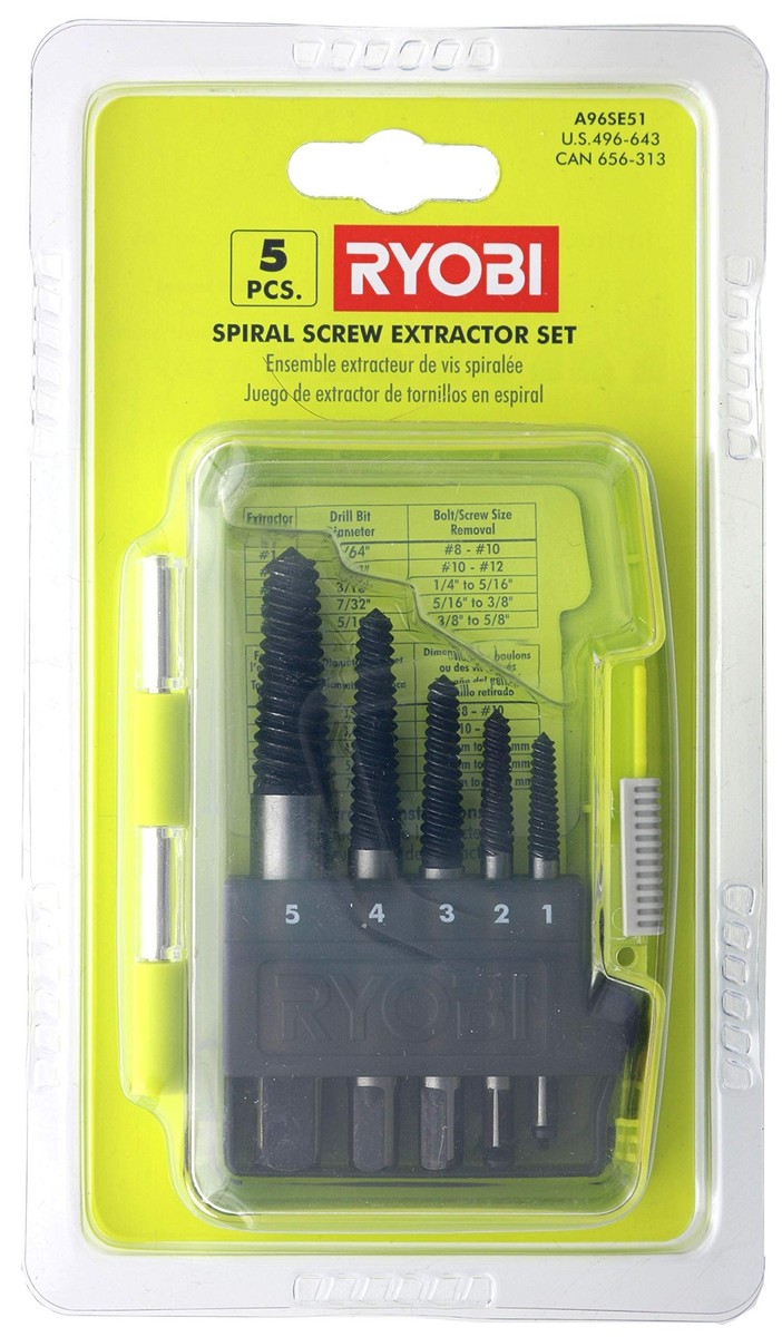 Ryobi A96SE51 Spiral Screw Extractor Set (5-Piece) | eBay