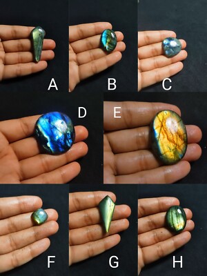 Unique Natural  Labradorite cabochons- Vibrant Labradorescence