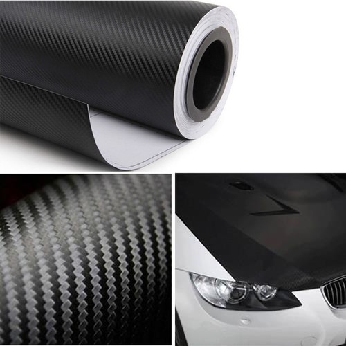 20"X50" 127CM*50CM 3M ROLL CARBON FIBER VINYL AUTO CAR WRAP FILM STICKER BLACK N - Photo 1 sur 6