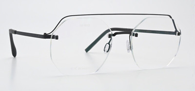 Blackfin Glasses Frame Vector One COL 1370 Black Rimless Hexagon Flex Ultralight